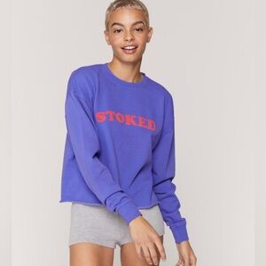 Spiritual Gangster | Stoked Mazzy Graphic Sweatshirt | Purple | Medium